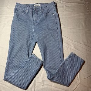 Madewell 9” Mid-Rise Jeans 26 Railroad Stripes length 28